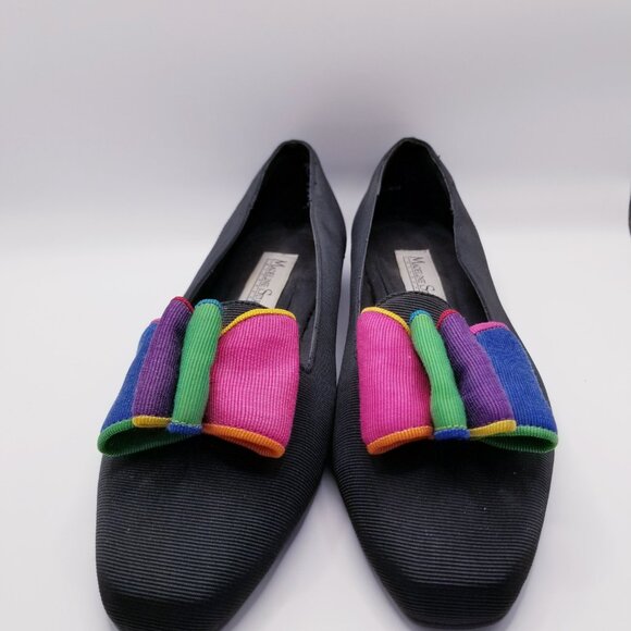 80s/90s Vintage Madeline Stuart Ribbon Bow Flats - Size 8 - Picture 2 of 8